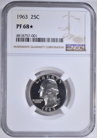 1963 WASHINGTON QTR NGC PF68 STAR