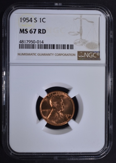 1954-S LINCOLN CENT NGC MS67RD