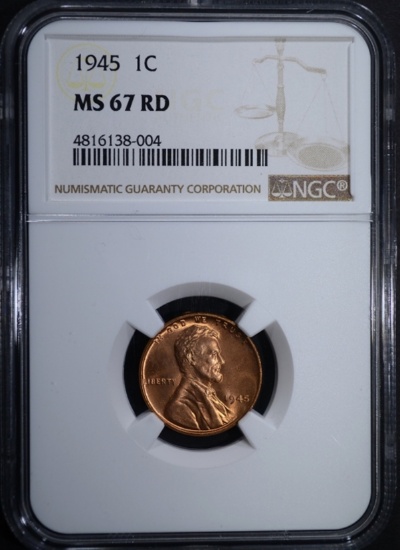 1945 LINCOLN CENT NGC MS67RD