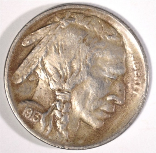 1913-S TYPE-1 BUFFALO NICKEL, AU/BU