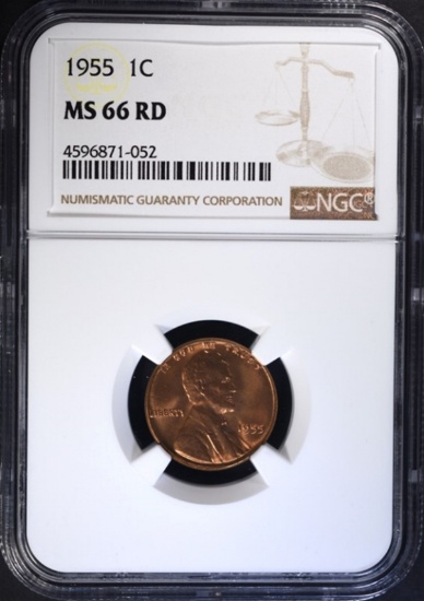 1955 LINCOLN CENT NGC MS66 RD