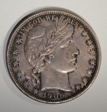 1906 D BARBER HALF DOLLAR  AU/BU