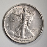 1918 WALKING LIBERTY HALF AU/BU