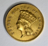 1857-S $3.00 GOLD  RARE, AU/UNC