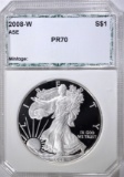 2008-W AMERICAN SILVER EAGLE, PCI PERFECT GEM PR