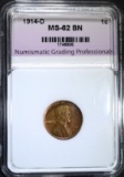 1914-D LINCOLN CENT, NGP UNC BR
