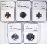 1963 PROOF SET, ALL COINS NGC PF-67 RED