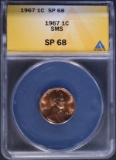 1967 SMS LINCOLN  CENT, ANACS SP-68 RED