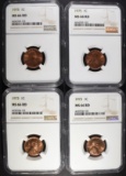 2-1973 & 2-75 LINCOLN CENTS, NGC MS-66 RED