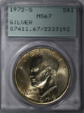 1972-S SILVER EISENHOWER DOLLAR PCGS MS67
