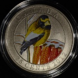 2012 25-CENT COLOURED COIN--EVENING GROSBEAK