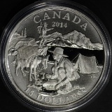 2014 $15 FINE SILVER COIN--EXPLORING CANADA: