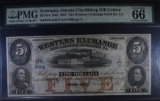 1857 $5 THE WESTERN EXCHANGE OMAHA, NE