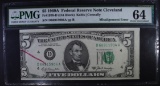 1969A $5 FEDERAL RESERVE NOTE CLEVELAND PMG 64