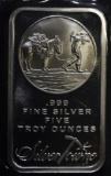 FIVE OUNCE .999 SILVER BAR ( SILVERTOWNE )