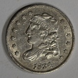 1834 CAPPED BUST HALF DIME  AU