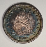 1860 SEATED QUARTER  CH BU