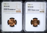 1955 & 1956 LINCOLN CENTS NGC MS66RD