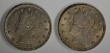 2-CH BU 1883 LIBERTY NICKELS