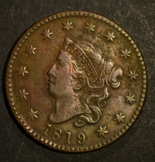 1819 LARGE CENT, XF