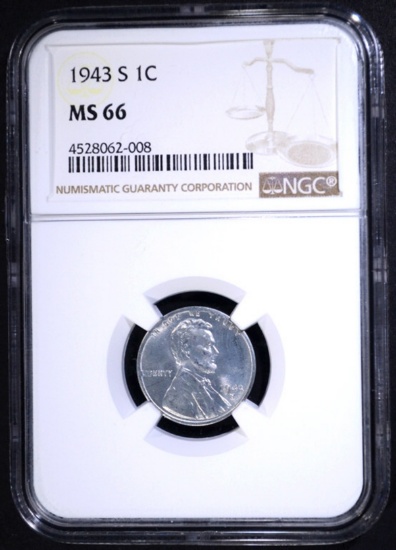 1943-S LINCOLN CENT NGC MS-66