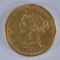 1885 $5.00 GOLD LIBERTY, AU