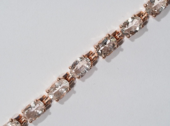 STERLING SILVER MORGANITE BRACELET