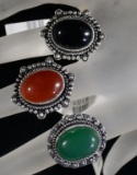 3 - GERMAN SILVER RINGS  ALL SIZE 6