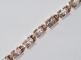 STERLING SILVER MORGANITE BRACELET