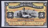 1896 5 SILVER PESOS BANK OF SPAIN