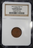 1863 CIVIL WAR TOKEN: N.Y. NEW YORK NGC AU-53 BN