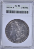 1883-S MORGAN DOLLAR, ANACS AU-50