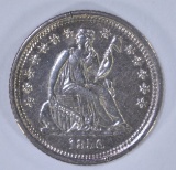 1856-O SEATED HALF DIME, AU/BU