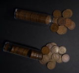 1906 & 07 CIRC INDIAN CENT ROLLS 100-COINS TOTAL