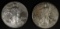 2-BU 1996 AMERICAN SILVER EAGLES BETTER DATE