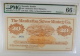 1870's $20 MANHATTAN SILVER MINING CO.