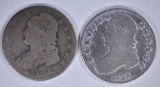 2 - BUST HALF DOLLARS; 1834 AG &