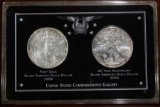 1986 & 2016 GEM BU+ AMERICAN SILVER EAGLES