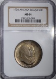 1926 SESQUI COMMEM HALF DOLLAR NGC MS-64