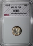 1939-S MERCURY DIME RNG SUPERB GEM+ FSB