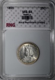 1893 ISABELLA QUARTER 25C RNG CH BU