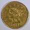 1851-O $2 1/2 GOLD LIBERTY  AU+