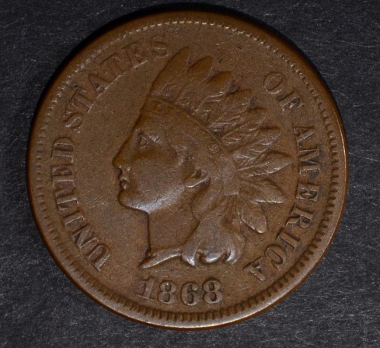 1868 INDIAN CENT, FINE