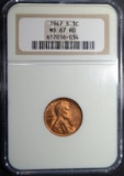 1947-S LINCOLN CENT, NGC MS-67 RED