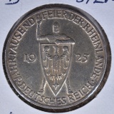 1925 D SILVER 3 MARKS GERMANY