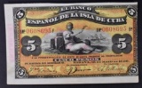 1896 5 SILVER PESOS BANK OF SPAIN