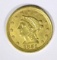 1851-O $2.50 GOLD, AU/BU  RARE!!