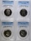 4 PROOF KENNEDY HALVES ALL PCGS GRADED