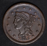 1843 LARGE CENT VF/XF