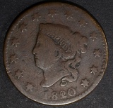 1820/19 LARGE CENT VG